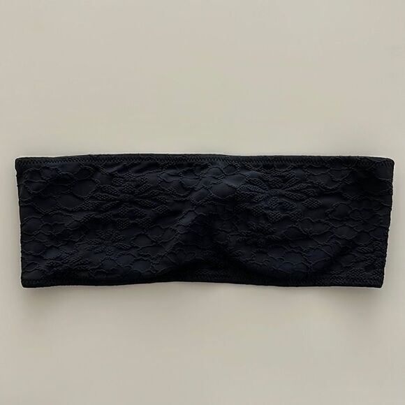 NWT Mango Bandeau Bikini Top Black Size S - Picture 1 of 9